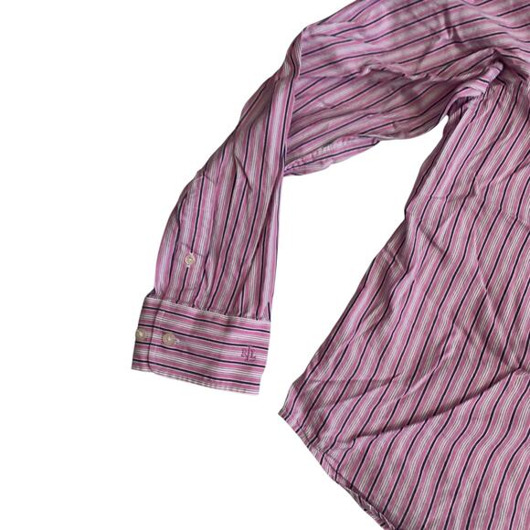 Lauren Ralph Lauren Women's Size L Long Sleeve Button Up Striped Top Shirt - Picture 10 of 16